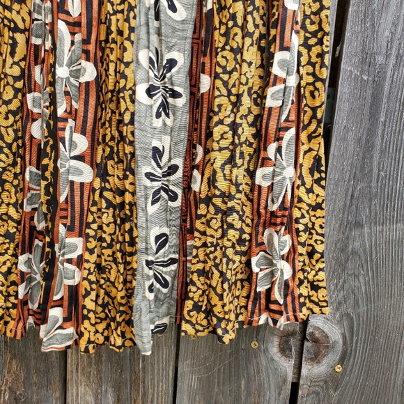 ❤️Floral Leopard Vintage Skirt one size Made in TX 100% Rayon - Picture 4 of 6